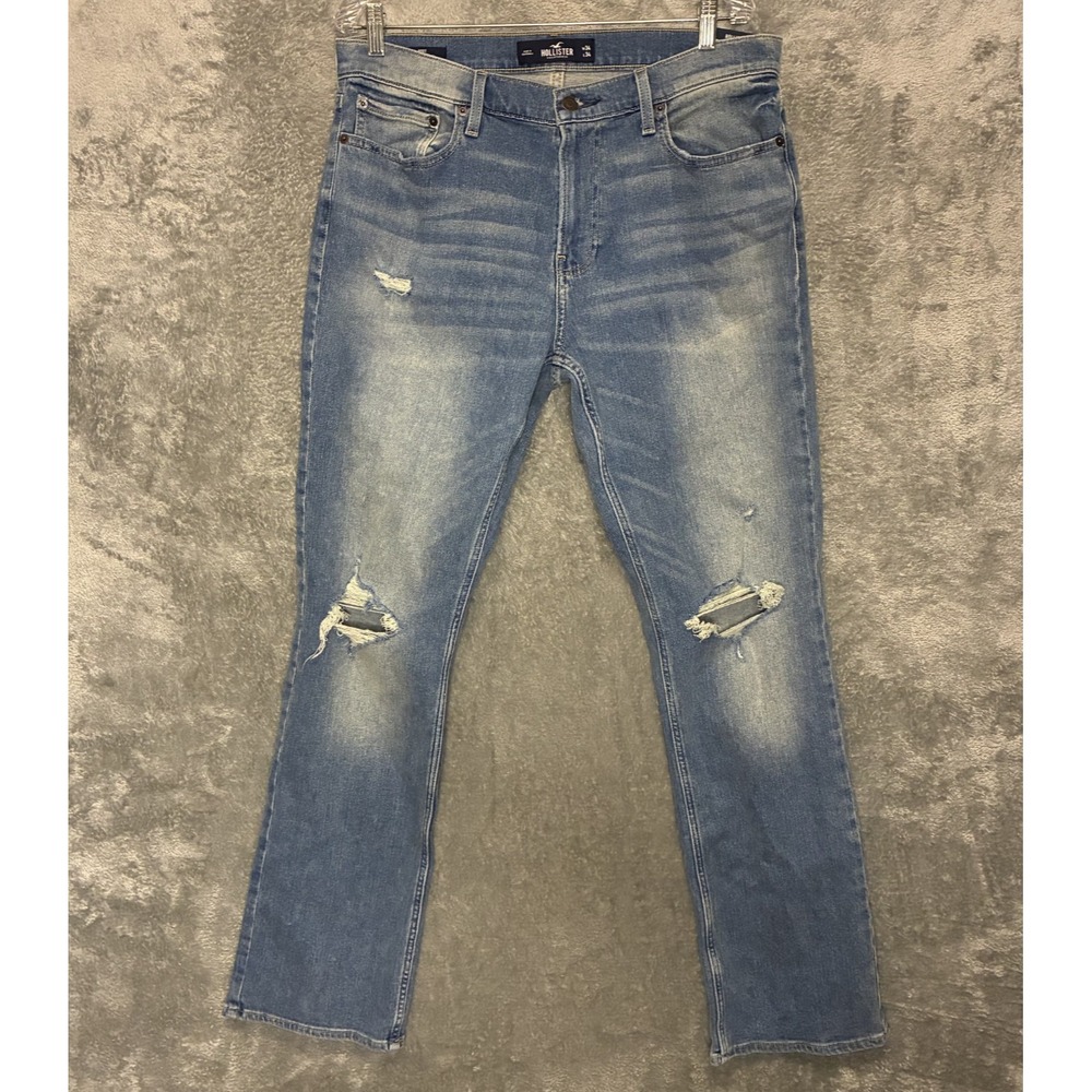 Hollister Mens Epic Flex Bootcut Jeans 34x34 Distressed Grunge Y2K Indie NWT